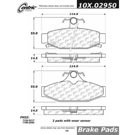 Centric Parts Disc Brake Pad P/N:102.02950