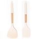 thumbnail image 1 of Juego de Herramientas de Cocina Ergonómicas Antiarañazos con Mango de Madera Natural de 2 Piezas para Utensilios de Cocina Antiadherentes Crema, 1 of 5