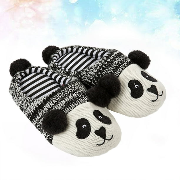 Autumn Winter Panda Slippers Adorable Warm Shoes Cotton Floor Slippers for Indoor Home 21CM Boy 20CM Interior Length