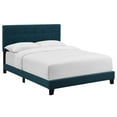 thumbnail image 2 of Pemberly Row King Modern Upholstered Polyester Fabric Bed in Azure Blue, 2 of 6