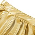 thumbnail image 6 of KJIUQ Women's Shiny Metallic Wet Look Stretchy Flared Mini Skater Skirt High Waisted Nightclub Party Pleated Skirts for Women(Gold,S), 6 of 6