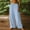 Sky Blue, variant on JUSLIO Women Linen Pants Linen Loose Elastic Waist with Pockets High Waist,Plus Size Drawstring Straight Pants XXXL