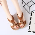thumbnail image 1 of MKLEKYY Sandalias de Mujer de Playa, Sandalias Bohemias Planas Con Boca de Pez de Verano para Mujer, Sandalias Romanas Tejidas Con Cuentas, 1 of 5