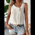 thumbnail image 4 of Blusa Informal Sin Mangas con Cuello en V Asimétrico y Estampado A Rayas para Mujer, Blusa de Verano Albaricoque L, 4 of 10