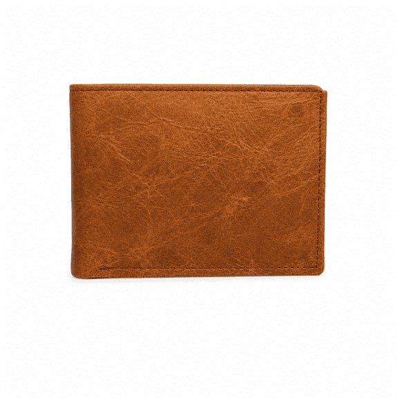 AlKhalil - Men’s Genuine Leather Bifold Wallet – Slim Vintage Design with Multiple Card Slots, Cash Compartment, and Durable Stitching for Everyday Use and Travel-Brown