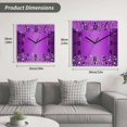 thumbnail image 5 of Modern Purple Wooden Wall Clock Silent Non Ticking, Abstract Diamond Luxury Gradient Square Wall Clocks Battery Operated, Decor Clock for Home Office, Living Room, Kitchen, 12 Inch, 5 of 9