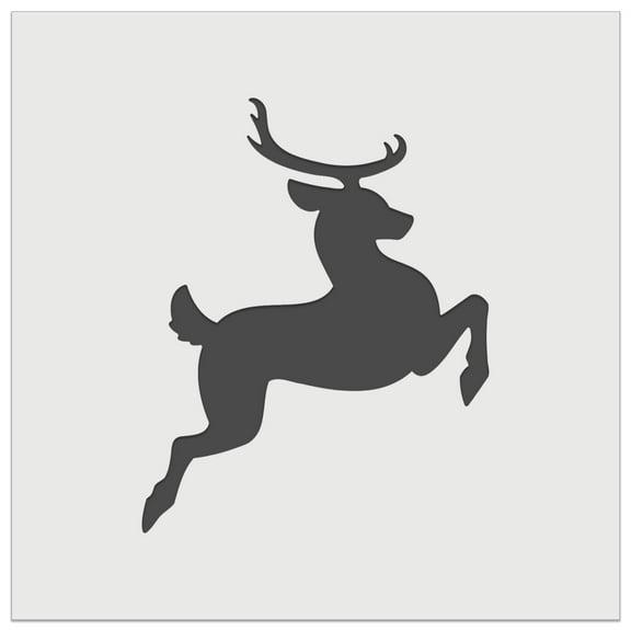 Flying Jumping Reindeer Silhouette Christmas DIY Cookie Wall Craft Stencil - 5.5 Inch