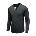thumbnail image 5 of LilyLLL Mens Long Sleeve Henry Shirts Casual Loose Pocket T-shirt Tops, 5 of 5
