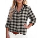 thumbnail image 1 of HongQid Womens Flannel Shirts Plaid Button Down Shirt Casual Hoodie Long Sleeve Outwear Warm Fall Hooded Blouses, 1 of 5