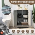 thumbnail image 5 of Bathroom Storage Cabinet, Freestanding Bathroom Storage Organizer with Doors, Adjustable Shelf, Wood Hanging Medicine Cabinet for Kitchen, Living Room and Bathroom (Grey), 5 of 5