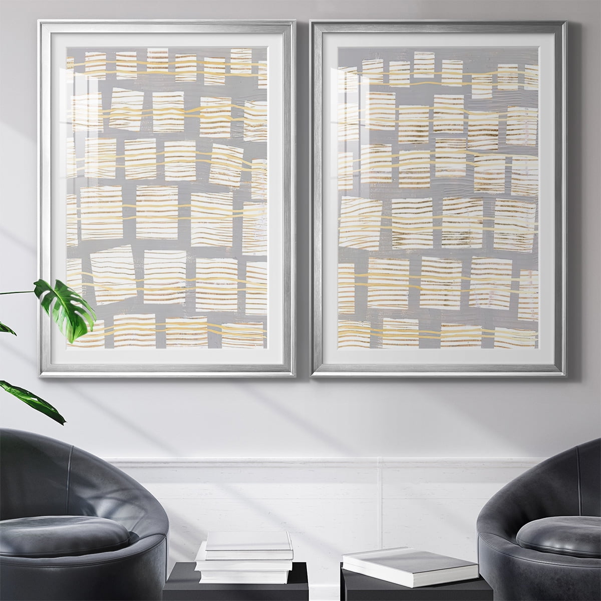 Wexford Home Networks I Premium Framed Print, 30.5" x 42.5" - Ready to Hang, Silver (Set of 2)