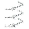12PCS Nose Studs Stainless Steel L Shaped Screw Pin Bone Nose Piercing