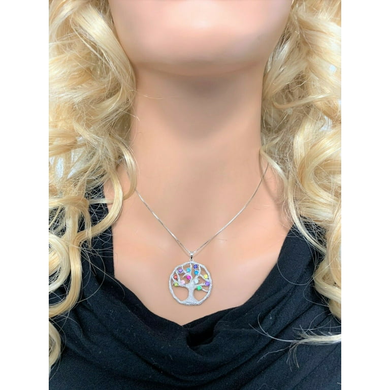 Nana Tree of Life Mothers Birthstone Necklaces for Women with 1 12