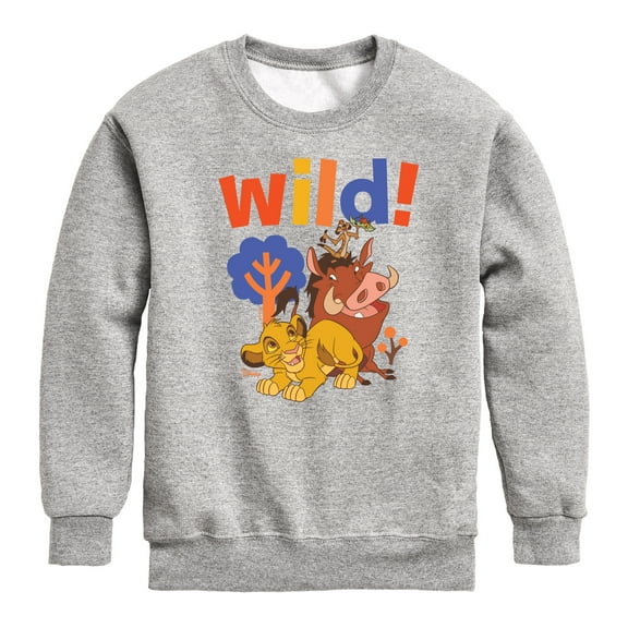 The Lion King - Wild! - Simon, Pumbaa, & Timon - Toddler & Youth Crewneck Fleece Sweatshirt