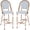 Blue 2pcs, variant on DELMANGO Bar Stool Set of 2 with Wood Print Finish French Counter Height Patio Rattan Bar Stool Chairs for Porch Garden Indoor Kitchen, White/Blue