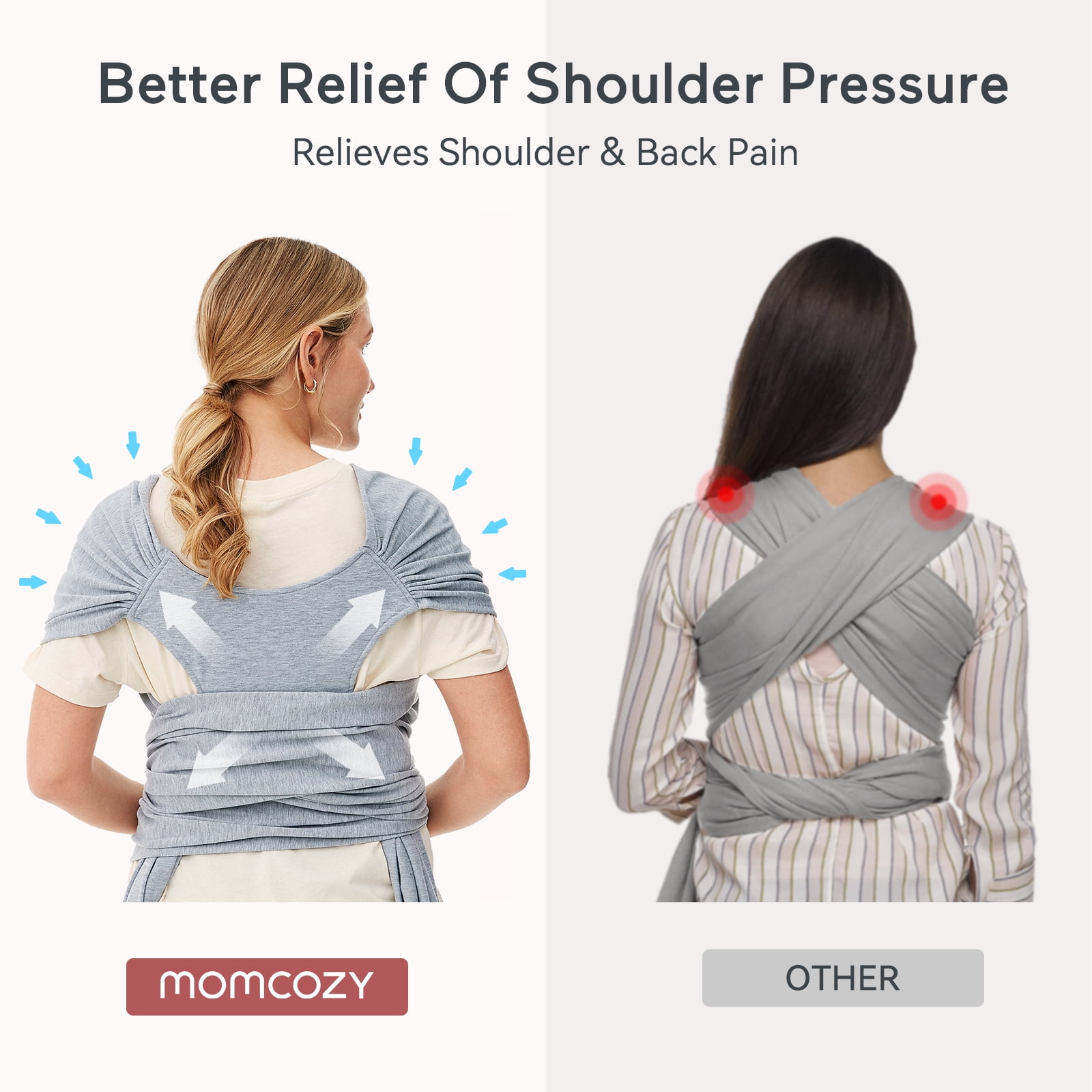 Momcozy Baby Carrier,Skin-friendly and breathable fibers,Adjustable Baby Carrier Wrap,Holds up to 35 pounds of Toddler, Easy to Wear Baby Sling Wrap