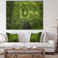 thumbnail image 4 of Designart 'Lush Green Forest around Rail Way Tunnel ' Landscape Print on Natural Pine Wood, 4 of 5