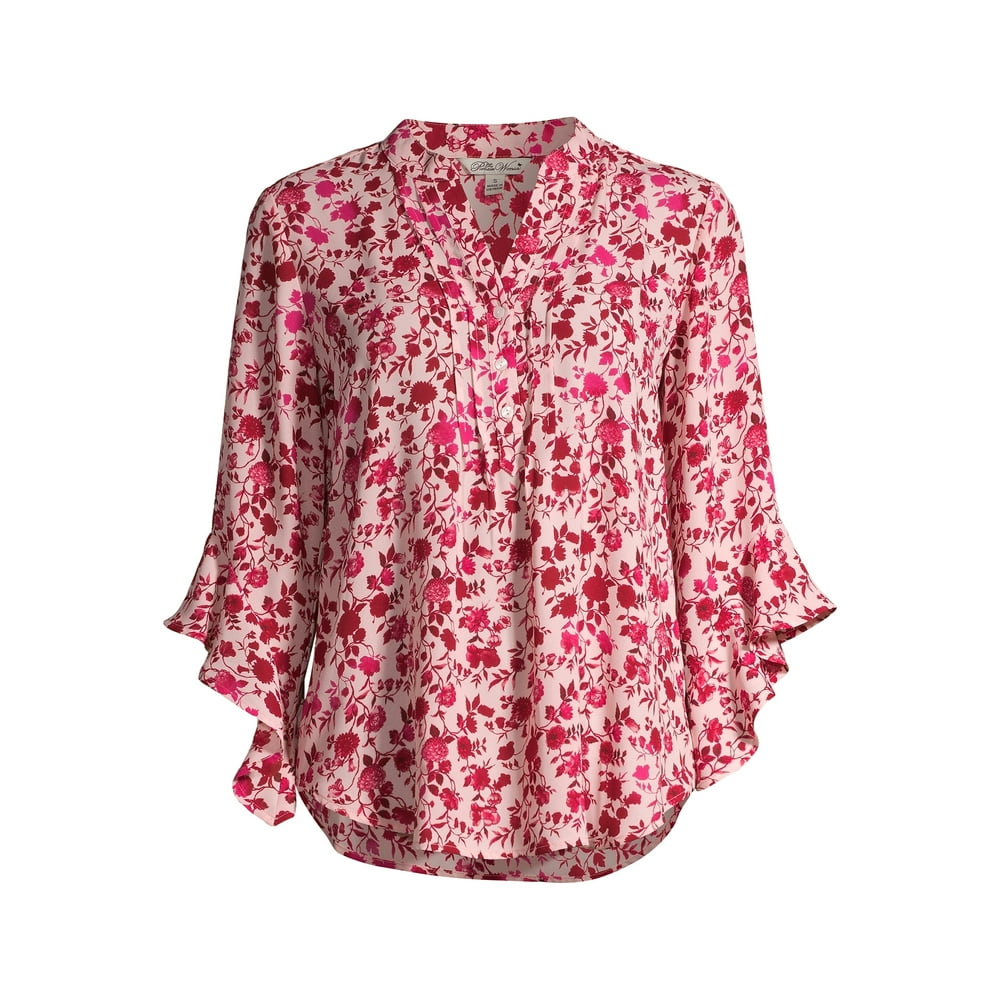 The Pioneer Woman The Pioneer Woman Pleated Ruffle Sleeve Blouse