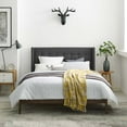 thumbnail image 2 of Contemporary Modern Urban Designer Bedroom Queen Size Platform Bed Frame, Fabric, Grey Gray, 2 of 6