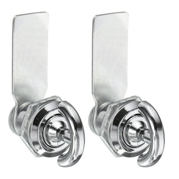 Thumb Operated Offset Cam Lock 5/7" Cylinder Length Aluminum Alloy Cabinet Lock White 2 Pack