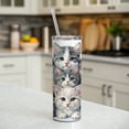 thumbnail image 6 of Sweet Gray And White Cats 20oz Insulated Water Bottle Skinny Tumbler Includes Straw, 6 of 7
