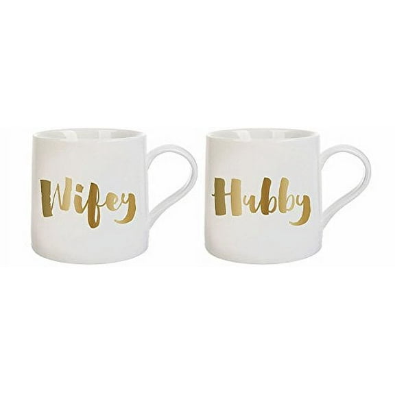 Slant Set of 2 Coffee Mugs 14oz. 5.25" x 3.6" H Mr. & Mrs. Right