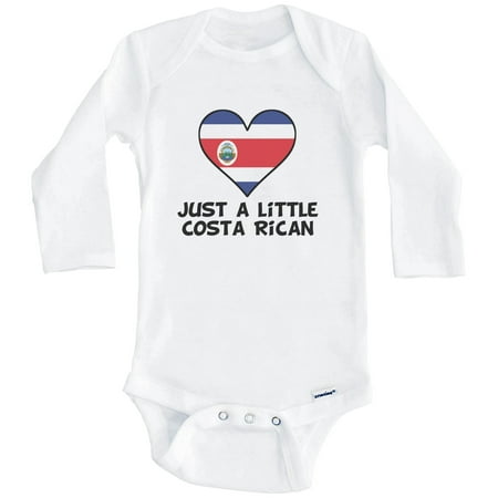 

Just A Little Costa Rican Baby Bodysuit - Funny Costa Rica Flag Baby Bodysuit (Long Sleeve) 3-6 Months White