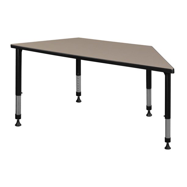 72" x 30" Trapezoid Height Adjustable Classroom Table Beige Walmart