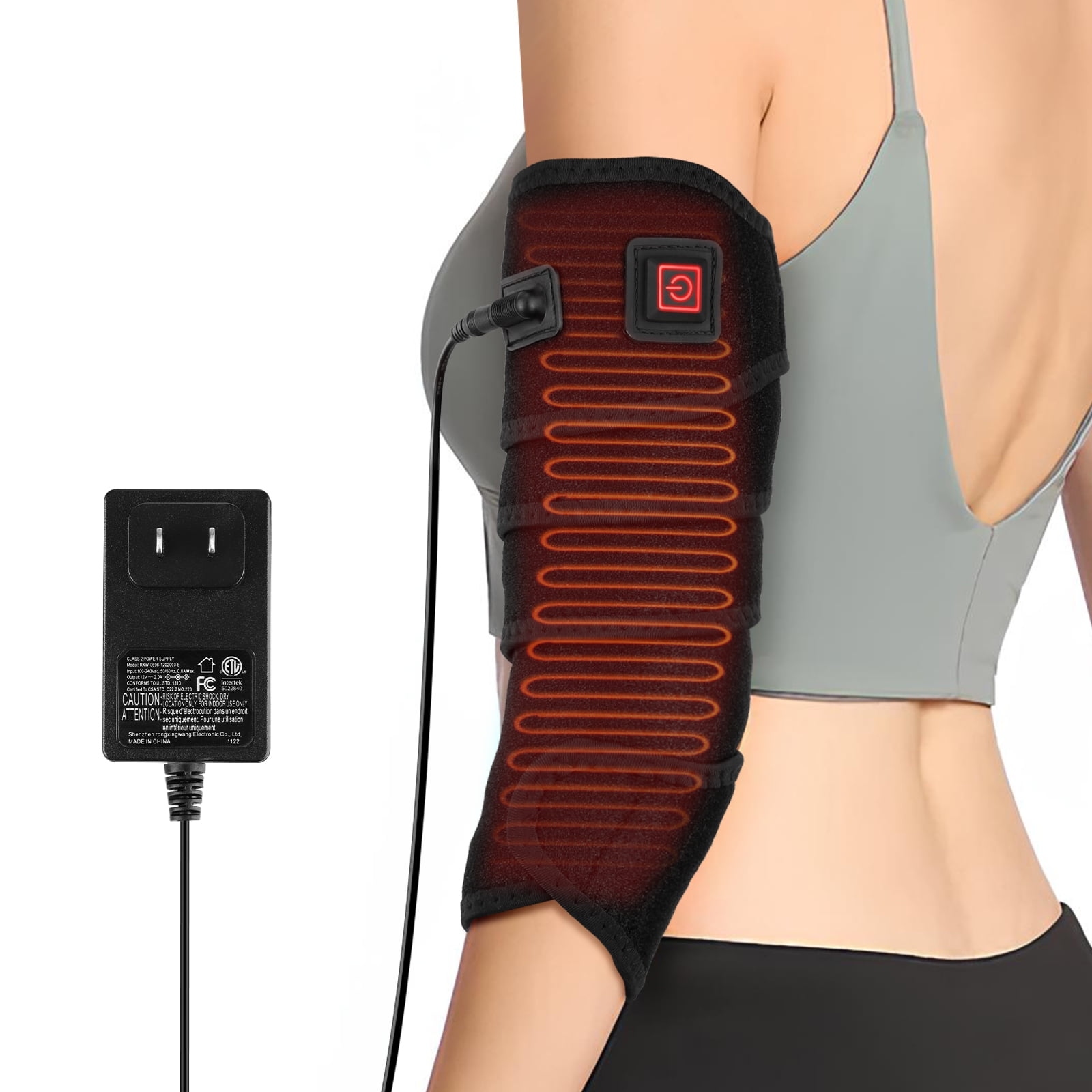 Heating Pad Wrap for Multiple Areas MULTI-USE WRAP Perfect for Elbow, Wrist and Forearm Body Strip Type Wrap Around Heating Pad 3 Heat Settings Black