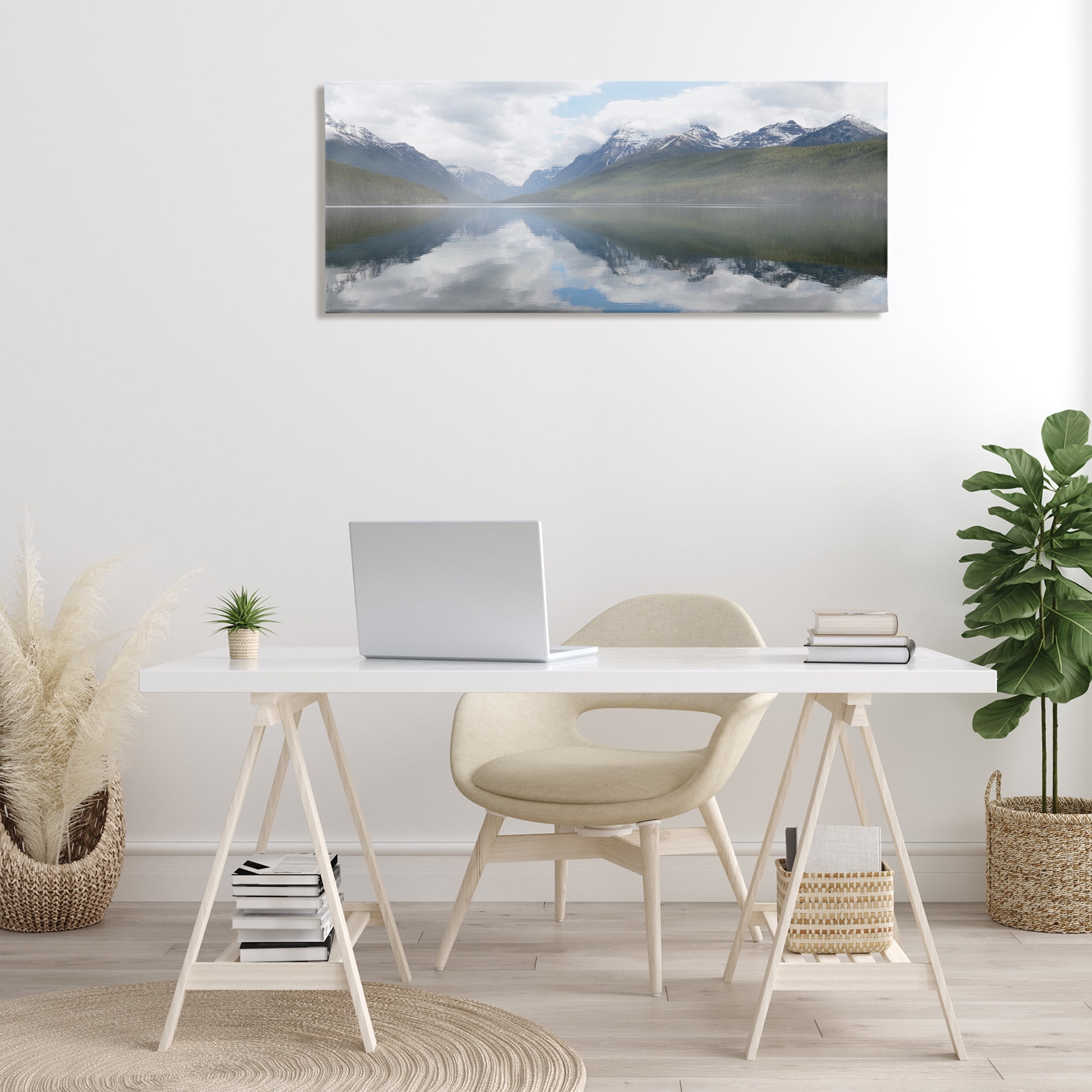 Stupell Industries Mountain Peak Reflections Landscape Photography Gallery Wrapped Canvas Art Print Wall Art, 48 x 20