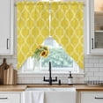 thumbnail image 2 of Yellow Plaid Swag Valances for Windows 2 Pack Retro Country Moroccan National Geometrical Plaid Swag Kitchen Curtains 36 Inches Long Rod Pocket Short Window Treatment for Kitchen Bathroom 36"x36", 2 of 9