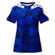 thumbnail image 5 of Puntoco Liquidación de blusas cortas para mujer, blusas con cuello redondo y manga corta con estampado para mujer, 5 of 5