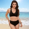 thumbnail image 2 of Wamejoo Women's High Waisted Bikini Set Tummy Control 2 Piece Swimsuit for Women Push Up Twist Front Bathing Suit 2026 (Black, M), 2 of 9