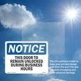 thumbnail image 6 of This Door To Remain Unlocked During Business Hours OSHA Notice Aluminum Sign 24 Inch x 18 Inch - 10 Pack, 6 of 8