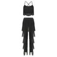 thumbnail image 2 of iiniim 2pcs Women Latin Dance Outfits Sets Tassel Camisole Tops Fringe Pants Modern Salsa Ballroom Costume Black S, 2 of 7