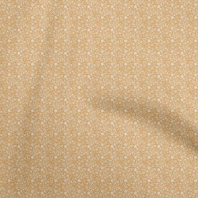 oneOone Rayon Yellow Fabric Floral Sewing Material Print Fabric By The Yard 56 Inch Wide