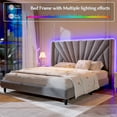 thumbnail image 6 of EnHomee King Bed Frame with Headboard Upholstered King Size Bed Frame with LED Lights & Charge Station, Gray, No Box Spring Needed, Noise Free, 6 of 10