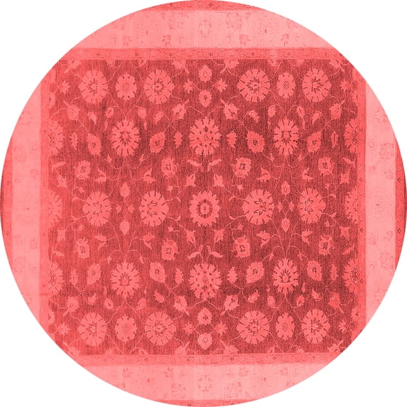 Ahgly Company Indoor Round Oriental Red Traditional Area Rugs, 8' Round