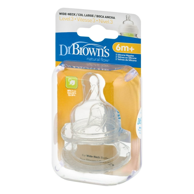Dr. Brown s Silicone Wide Neck Nipples 2 ct 2.0 Count Walmart