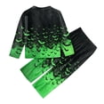 thumbnail image 5 of Halloween Pajamas, Family Matching Pajamas, Halloween Family Pajama Set Black Green Bat Gradient Long Sleeve Pants for Spooky Season, Halloween Pajamas for Family, 10 Years, 5 of 6