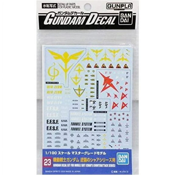 Bandai Hobby Gundam Decal GD-23 1/100 Char's Counter Attack M Water Slide Decal