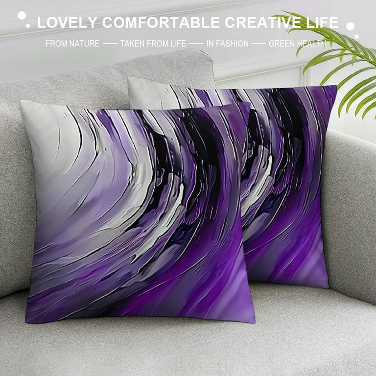 Purple gray throw pillows hot sale