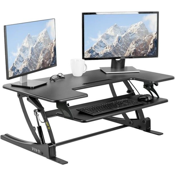 Product title mainstays adjustable mesh desk chair, multiple color. vivo black height adjustable extra wide 42 stand up desk converter workstation tabletop monitor riser desk v000vl