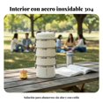 thumbnail image 2 of Abbraccia Caja bento de acero inoxidable, térmica, a prueba de fugas, dividida, portátil, para oficina, hogar, estudiantes, 2 of 6