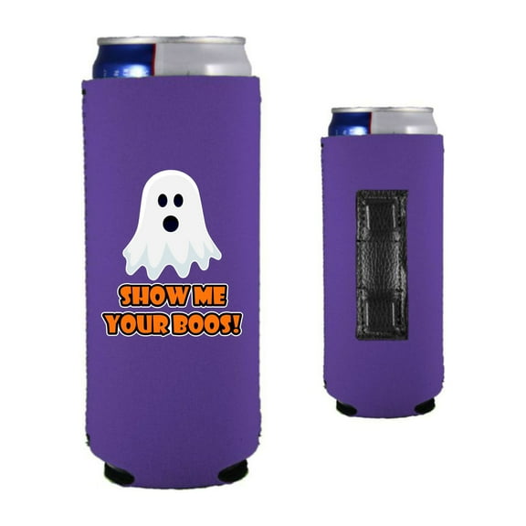 Show Me Your Boos! Magnetic Slim Can Coolie (Purple)