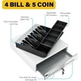 thumbnail image 4 of HK SYSTEMS 13inch "Stainless Steel" Front WHITE Heavy Duty POS Interface Cash Drawer with 4Bill/5Coin, 4 of 16