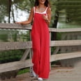 thumbnail image 3 of Kureaily Womens Casual Jumpsuit Comfortable Shoulder Strap Loose Jumpsuit Pocket Summer Jumpsuit Straight Leg Pant, 3 of 5