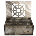 thumbnail image 4 of Caja organizadora de té RoyalHouse de madera MDF de primera calidad, gris, 4 of 6