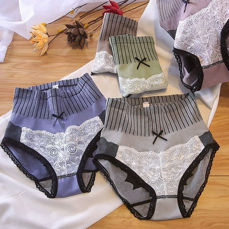 

Qipei Panties Lace Stitching Breathable Body Shaper Women Seamless High Waist Panties for Daily Wear