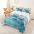 thumbnail image 2 of jejeloiu Watercolor Wave Full Size Comforter Sets,Coastal Beach Bedding Comforter Set For Boys,Blue Beige,Reversible,3pcs,1 Comforter and 2 Pillowcases, 2 of 7